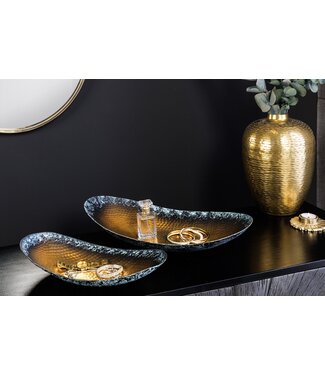 Invicta Interior Set van 2 Decoratieve Schalen ORIENT 45cm goud Gehamerd Design met Patina - 44896