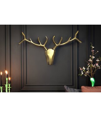 Invicta Interior Moderne wanddecoratie VEADO 100cm gouden hertengewei - 45171