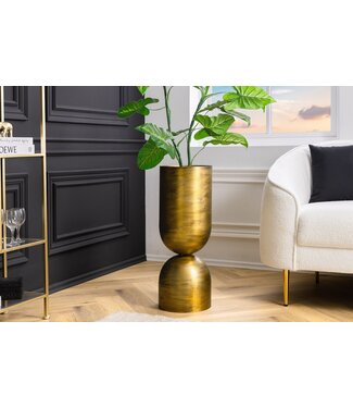 Invicta Interior Moderne vaas SANDGLASS L 55cm messing ijzer handgemaakt bruikbaar aan beide zijden - 44870