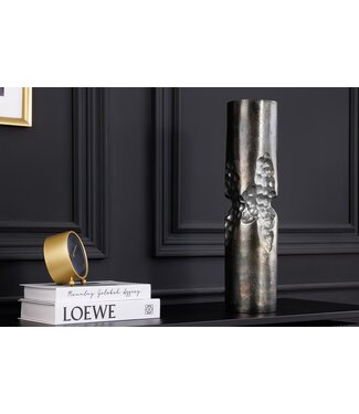 Invicta Interior Moderne vaas PRECIOUS 50cm zwart zilver metaal gehamerd design - 44888