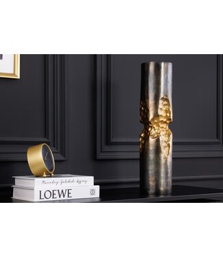 Invicta Interior Moderne vaas PRECIOUS 50cm zwart goud metaal gehamerd design - 44890