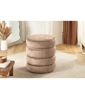 Invicta Interior Ronde Poef VOGUE 50cm champagne Fluwelen Poef met opbergruimte - 46688 Invicta Interior Ronde Poef VOGUE 50cm champagne Fluwelen Poef met opbergruimte - 46688