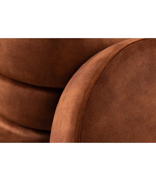 Invicta Interior Ronde poef VOGUE 50cm roestbruin fluwelen poef met opbergruimte - 46694