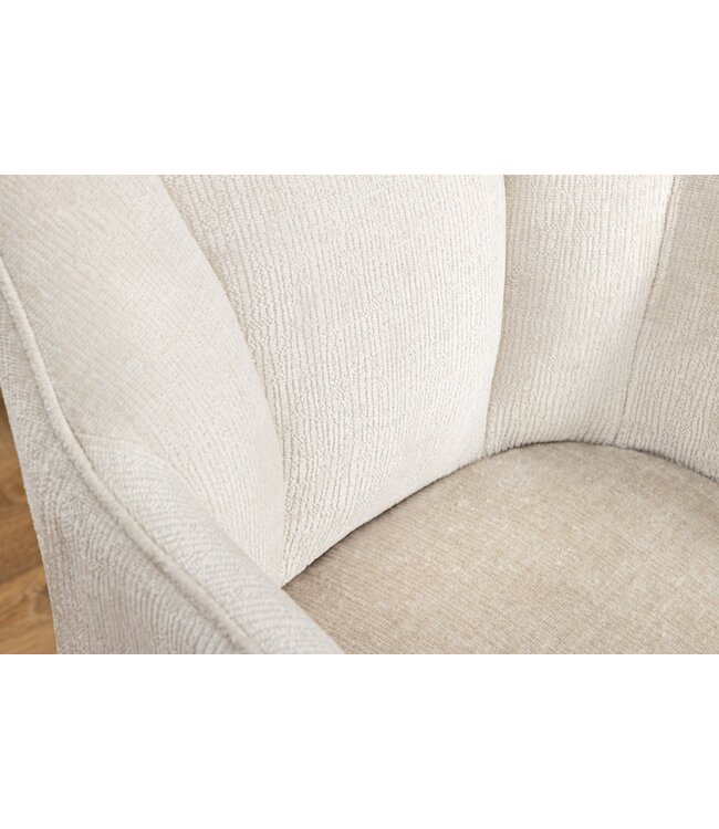 Invicta Interior Draaibare Retro Stoel AVIGNON beige chenille zwarte metalen poten - 46470