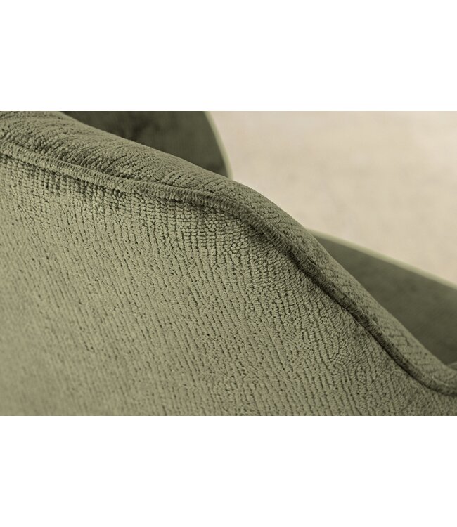 Invicta Interior Draaibare retro stoel AVIGNON Groen Chenille Zwart Metalen poten - 46472