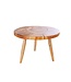 Invicta Interior Ronde massief houten salontafel MOSAIK 60cm naturel teakhouten boomstam handgemaakt - 44712