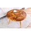 Invicta Interior Ronde massief houten salontafel MOSAIK 60cm naturel teakhouten boomstam handgemaakt - 44712