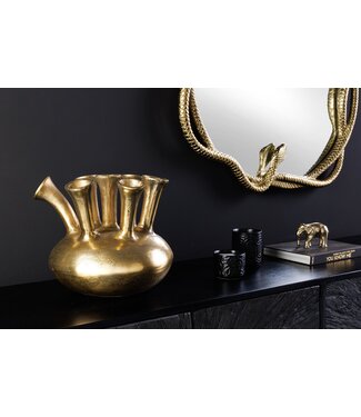 Invicta Interior Handgemaakte vaas KIYA 35cm goud met zeven openingen bloemenvaas - 44861