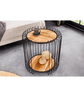 Invicta Interior Industriële bijzettafel TRUE ELEMENTS 50cm Naturel Acacia massief hout - 45737