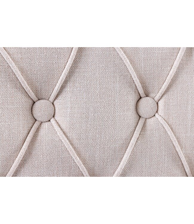 Invicta Interior Design Stoel CASTLE beige zwart Getextureerde stof Houten poten Chesterfield - 43215