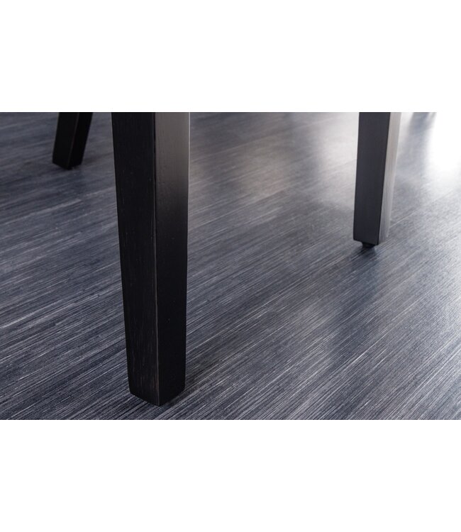 Invicta Interior Design Stoel CASTLE beige zwart Getextureerde stof Houten poten Chesterfield - 43215