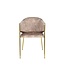 Invicta Interior Design Stoel NOBLESSE champagne beige fluweel goud verchroomd metalen frame - 47582