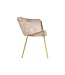 Invicta Interior Design Stoel NOBLESSE champagne beige fluweel goud verchroomd metalen frame - 47582