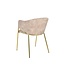 Invicta Interior Design Stoel NOBLESSE champagne beige fluweel goud verchroomd metalen frame - 47582