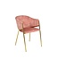 Invicta Interior Design Stoel NOBLESSE rosé fluweel goud verchroomd metalen frame retro look - 47583