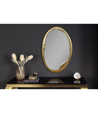 Invicta Interior Ovale wandspiegel ABSTRACT 70cm goud metaal handgemaakt - 46098