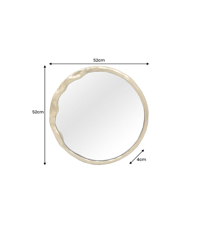 Invicta Interior Ronde wandspiegel ABSTRACT 55cm goud metaal handgemaakt - 46099