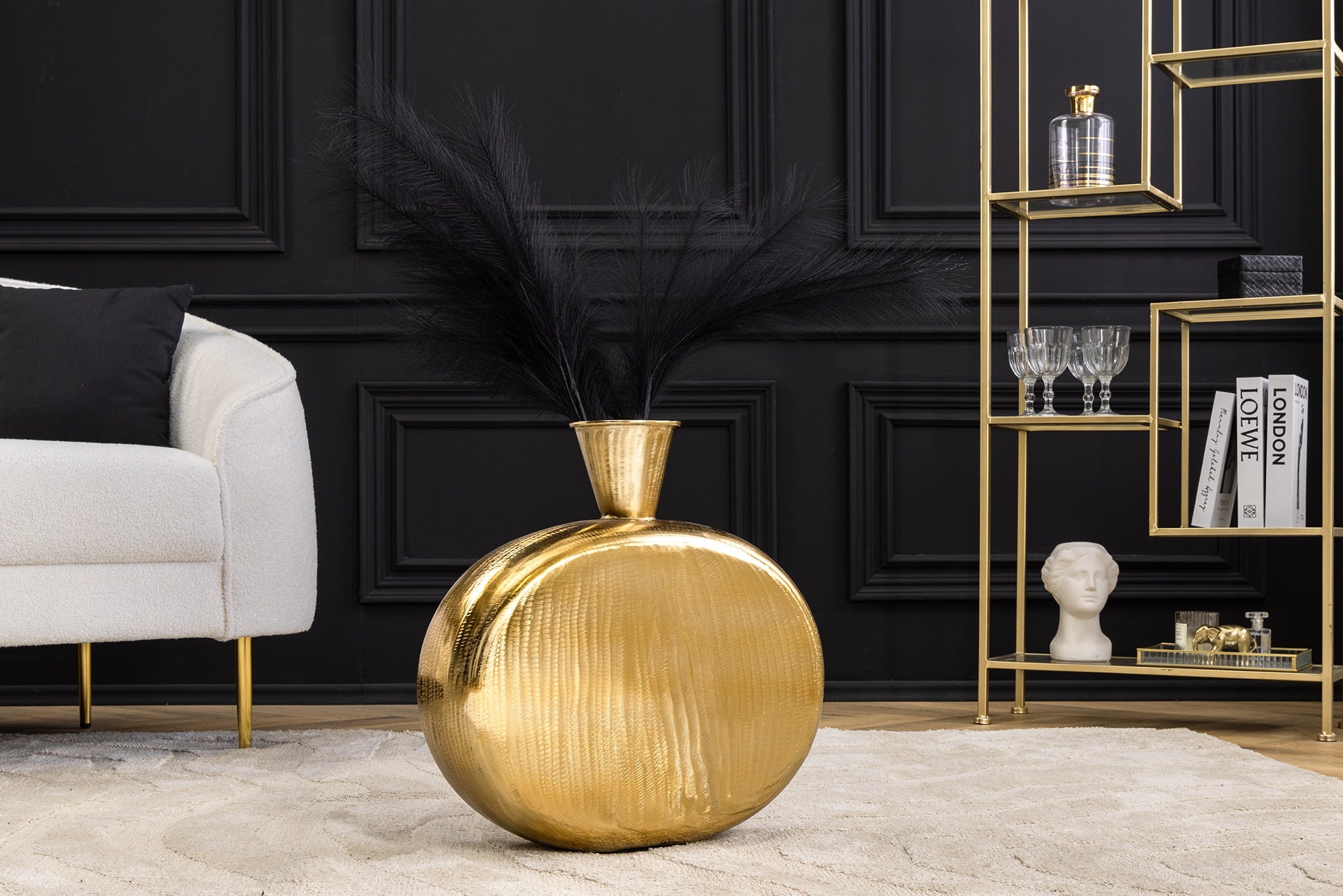 Grote vaas ORIENT XL 60cm goud gehamerd design handgemaakt - 44865 afbeelding