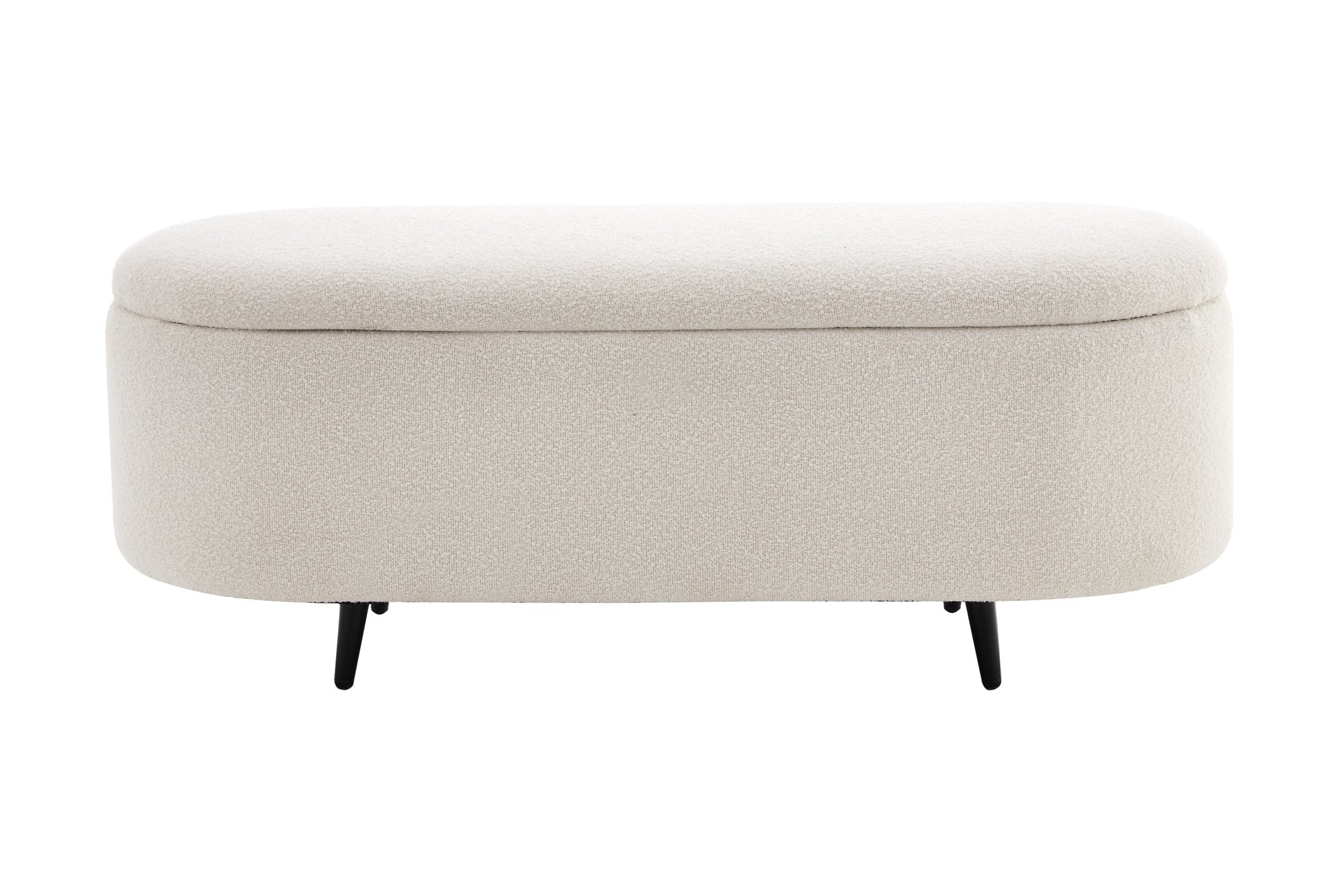 Scandinavische Gestoffeerde Bank VOGUE 110cm wit Bouclé zwart Bank met opbergruimte - 45255 afbeelding