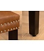 Invicta Interior Chesterfield Stoel CASTLE Bruin Kunstleer Zwart Massief Hout met Comfort Handvat - 44586
