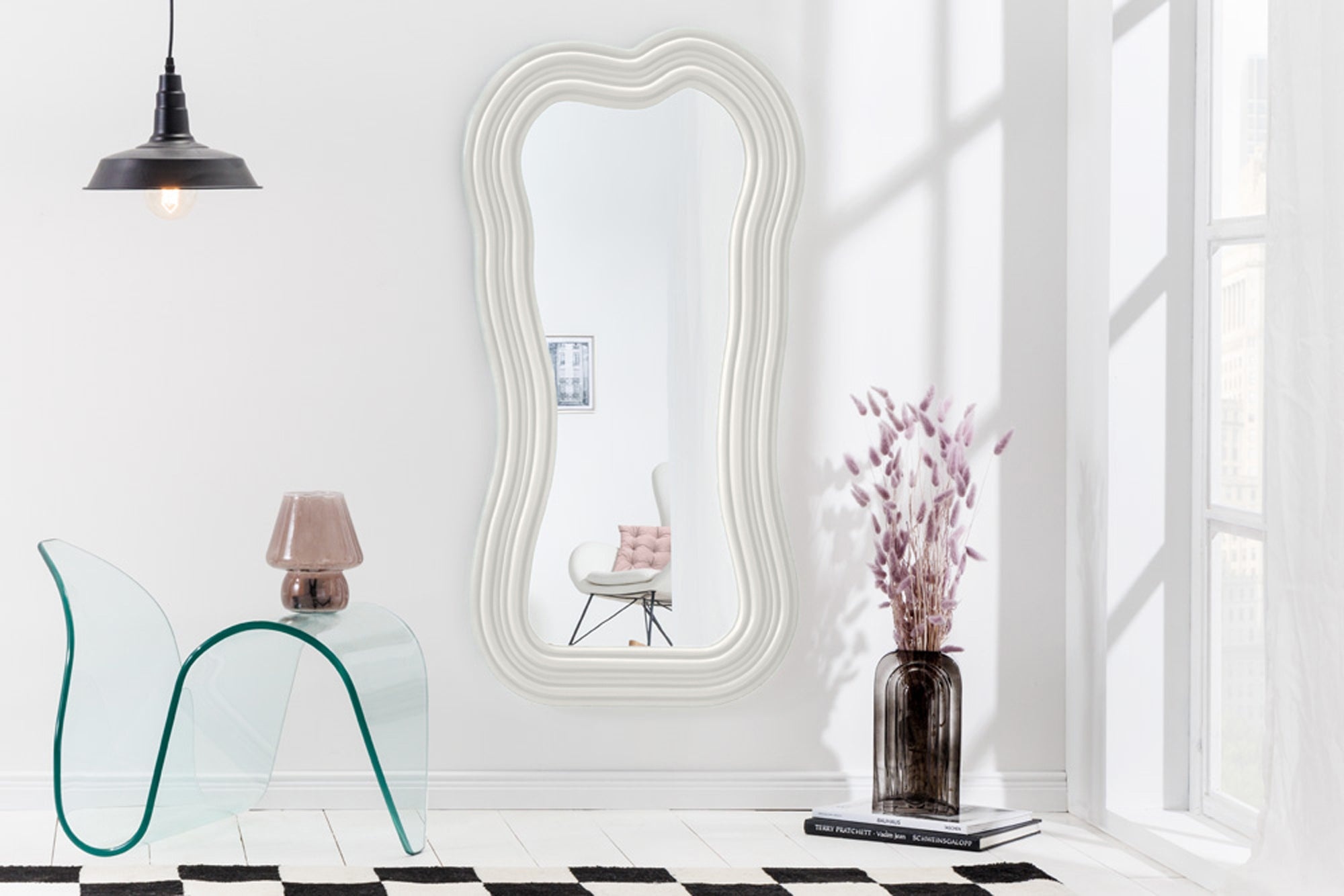 Design Wandspiegel ALICE II 100cm wit - 45943 afbeelding