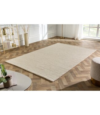 Invicta Interior Design Vloerkleed WOL 240x160cm lichtbeige gemaakt van wol - 41715