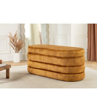 Invicta Interior Extravagante gestoffeerde bank VOGUE 115 cm mosterdgeel fluwelen bank met opbergruimte - 46690 Invicta Interior Extravagante gestoffeerde bank VOGUE 115 cm mosterdgeel fluwelen bank met opbergruimte - 46690