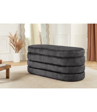 Invicta Interior Extravagante gestoffeerde bank VOGUE 115 cm grijs fluwelen bank met opbergruimte - 46687 Invicta Interior Extravagante gestoffeerde bank VOGUE 115 cm grijs fluwelen bank met opbergruimte - 46687