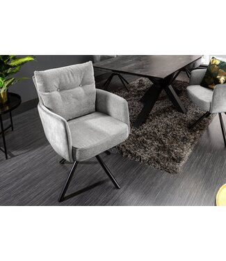 Invicta Interior Draaistoel BIG GEORGE Grijs fluweel getextureerde stof fauteuil lente kern - 40167 Invicta Interior Draaistoel BIG GEORGE Grijs fluweel getextureerde stof fauteuil lente kern - 40167