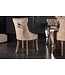 Invicta Interior Elegante stoel CASTLE koffie fluweel landelijke stijl met comfort handvat - 40468