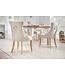 Invicta Interior Elegante stoel CASTLE beige linnen stof landelijke stijl met comfort handvat - 40467