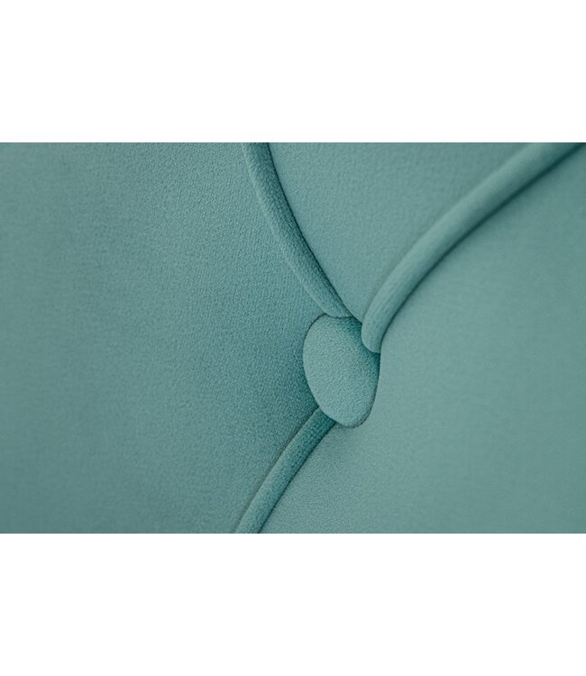 Invicta Interior Barokke stoel CASTLE DELUXE blauw fluweel goud RVS met leeuwenkop Chesterfield - 45845