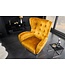 Invicta Interior Retro Design Fauteuil DON Mosterdgeel Fluweel Lente Zilveren Neus - 45971