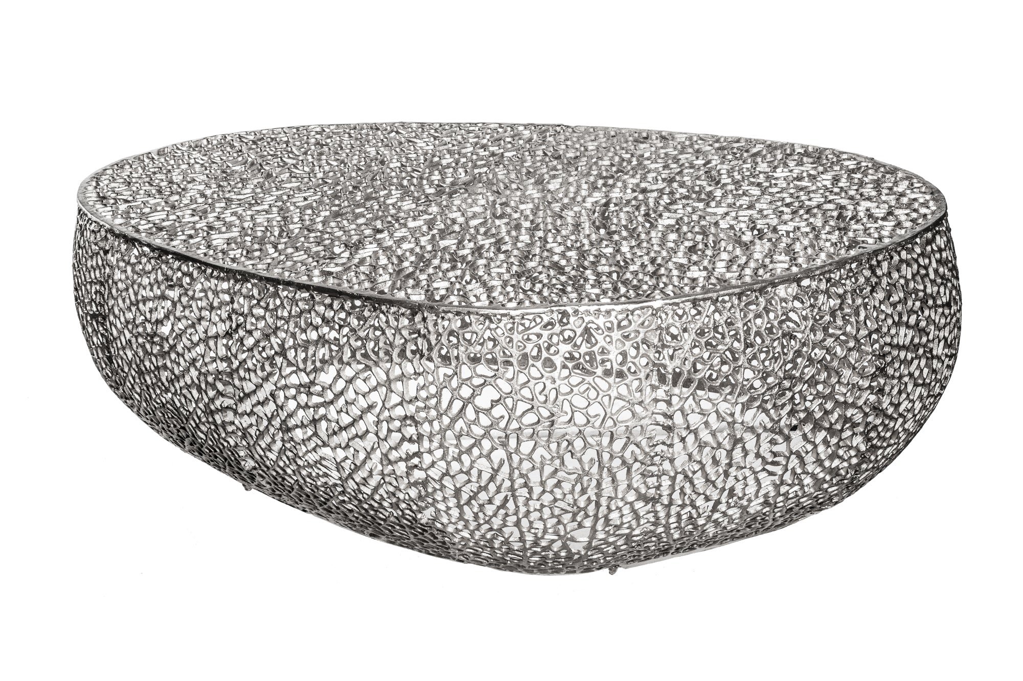 Salontafel LEAF 122cm metaal zilver handgemaakt - 38939 afbeelding