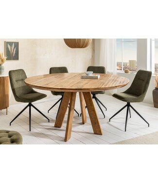 Invicta Interior Ronde eettafel ART WOOD 140cm bruin massief mangohout - 45758
