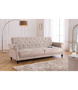 Invicta Interior Chesterfield 3-zitsbank MAISON BELLE AFFAIRE 220cm greige bouclé met slaapfunctie - 44236