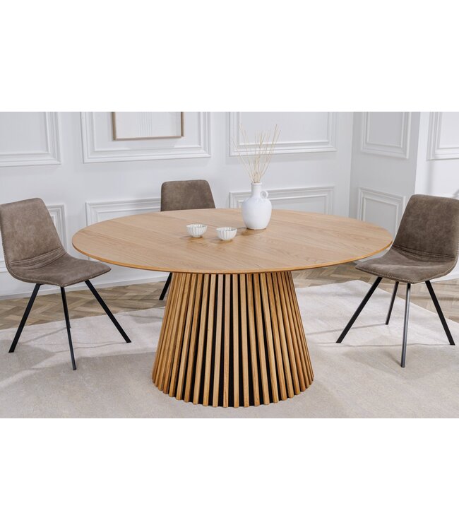 Invicta Interior Ronde eettafel VALHALLA WOOD 120 cm naturel eiken kolomvoet - 43428
