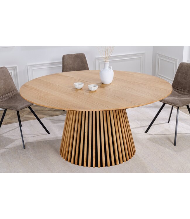 Invicta Interior Ronde eettafel VALHALLA WOOD 120 cm naturel eiken kolomvoet - 43428