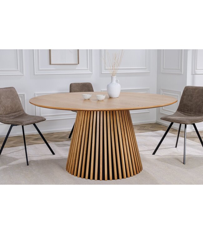 Invicta Interior Ronde eettafel VALHALLA WOOD 120 cm naturel eiken kolomvoet - 43428