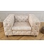 Invicta Interior Design Chesterfield Fauteuil MODERN BAROK 120cm champagne beige fluweel veerkern - 45985