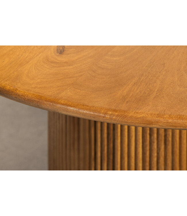 Invicta Interior Ronde eettafel TRES CHIC 120cm bruin mangohout massief hout met opbergruimte - 45994