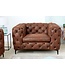 Invicta Interior Design Chesterfield Fauteuil MODERN BAROK 120cm antiek bruin microvezel met veerkern - 44399