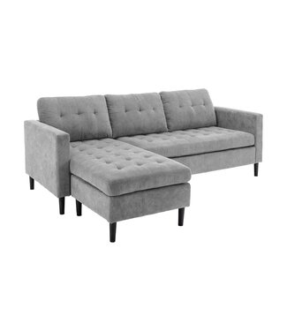 Invicta Interior Hoekbank STOCKHOLM 220cm 3-zits corduroy grijs - 44150