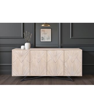 Invicta Interior Dressoir METROPOLITAN 170cm 3D mangohout white wash finish - 45881