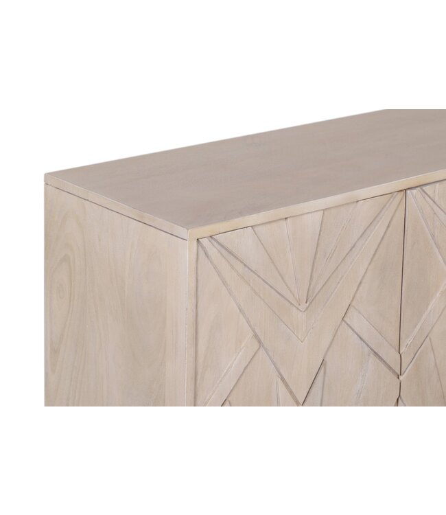 Invicta Interior Dressoir METROPOLITAN 170cm 3D mangohout white wash finish - 45881