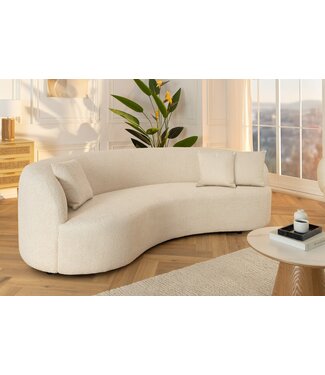 Invicta Interior Moderne bank ATELIER 230cm beige bouclé 3-zits bank incl. kussens - 46546