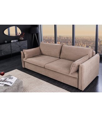 Invicta Interior Design slaapbank APARTMENT 215cm taupe corduroy 3-zits bank - 44502