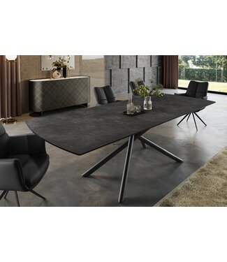 Invicta Interior Uitschuifbare eettafel MIKADO 180-230cm grafiet keramiek zwart ster onderstel - 46496