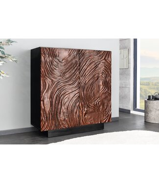 Invicta Interior Massief highboard FLUID 110 cm walnootbruin acaciahout uitgebreid 3D-ontwerp - 45601