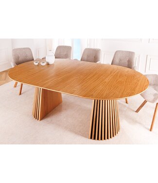 Invicta Interior Uitschuifbare eettafel VALHALLA WOOD 120-160-200cm naturel eiken ovale voet - 44092